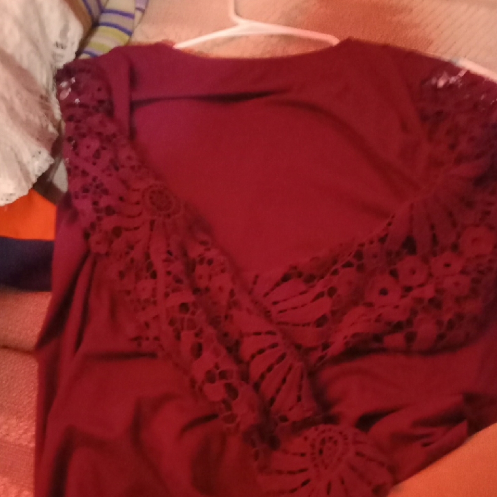 Elegant Burgundy Lace Women's Top